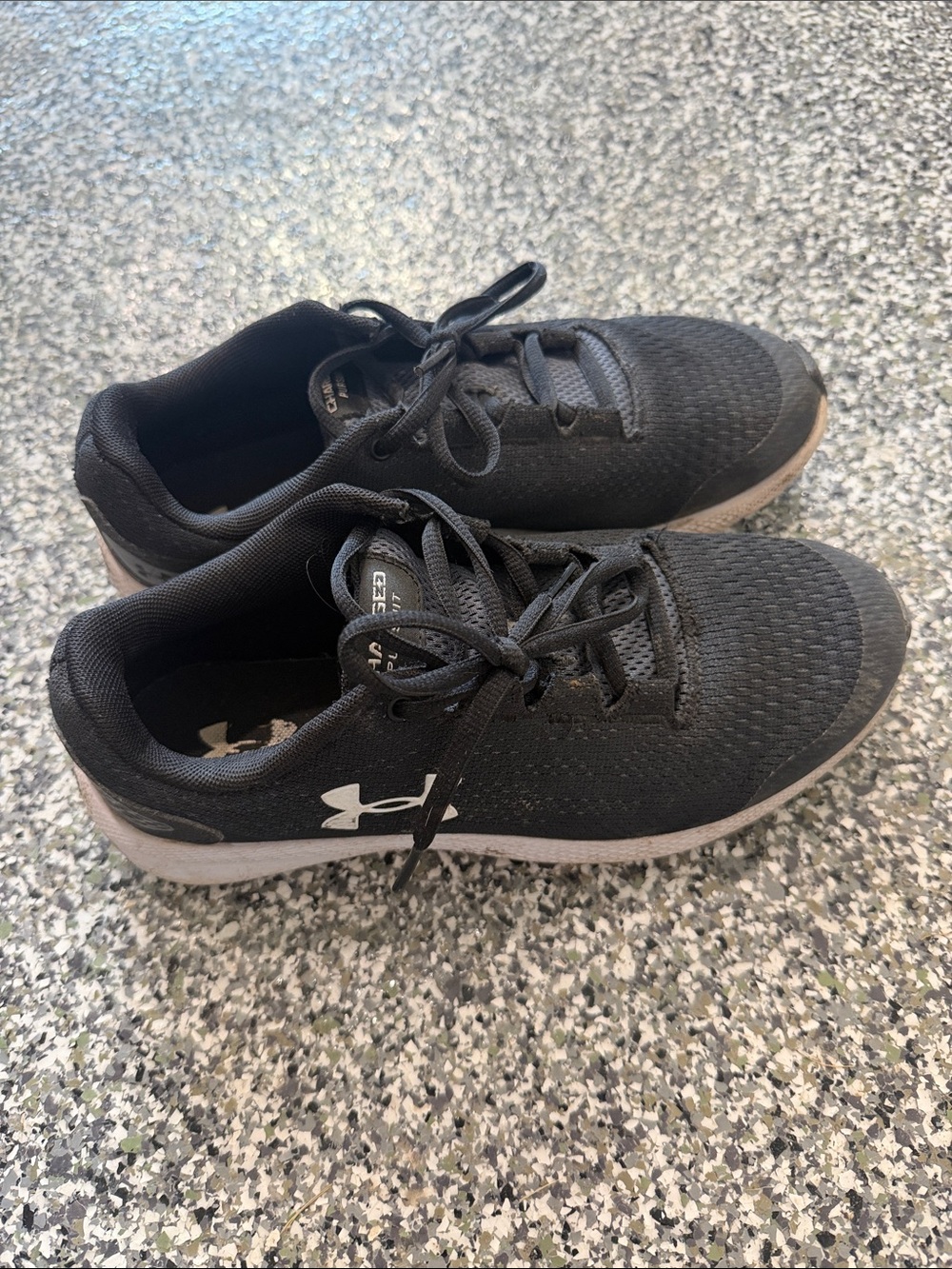 Under Armour Black Athletic Lace-Up Trainers with White Logo